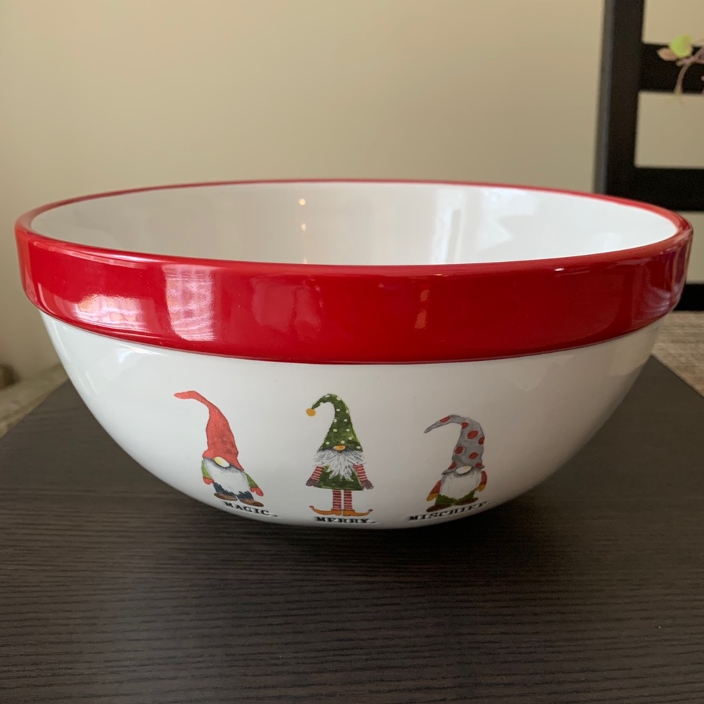 Rae Dunn Gnome Christmas Serving Bowl